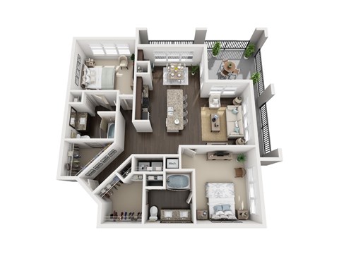 B6 floor plan at Civic at Frisco Square Apartments, Frisco, TX, 75034